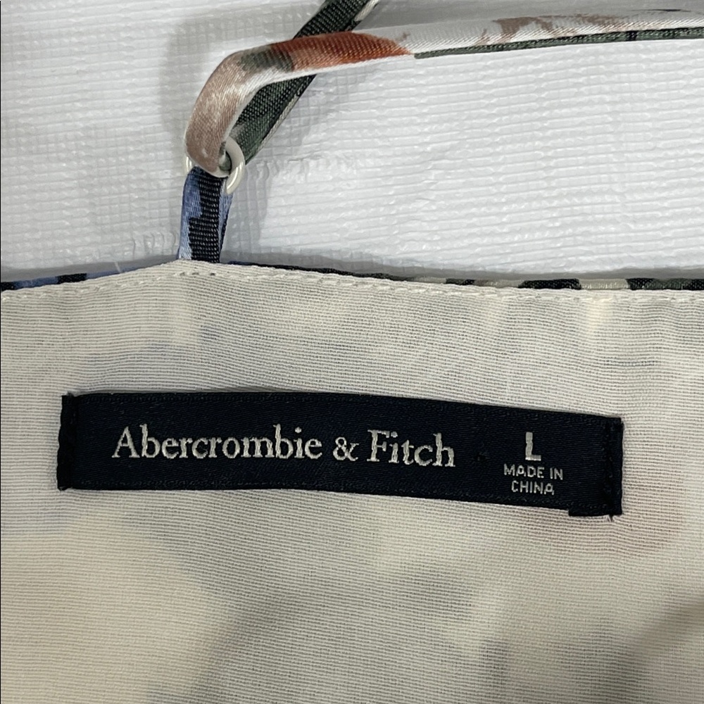 Abercrombie & Fitch Camille Dress cream blue green floral print size Large women - Picture 10 of 16